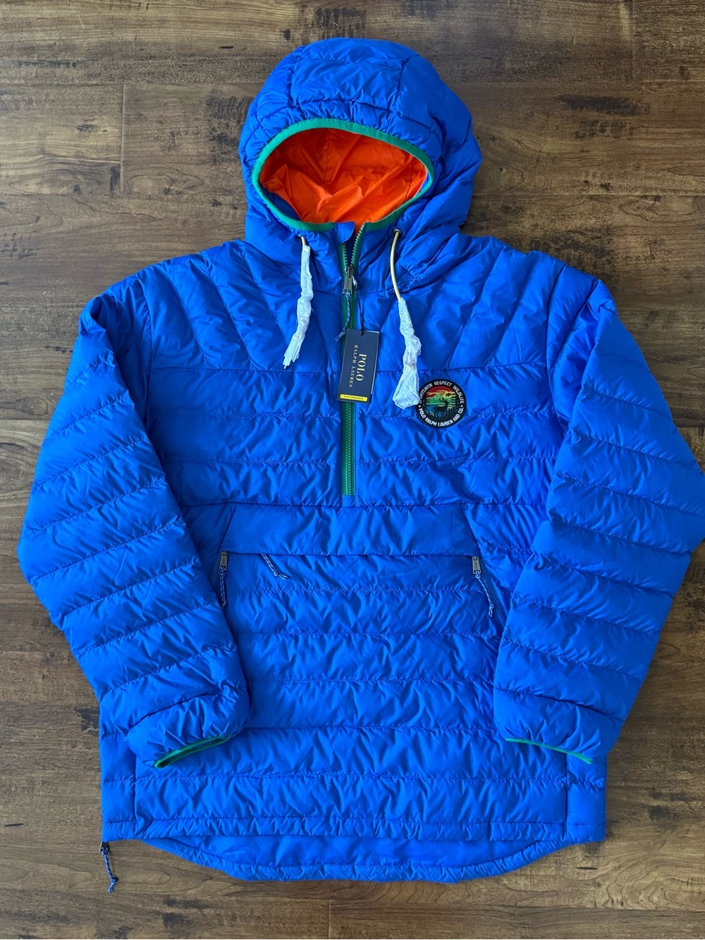 Polo Ralph Lauren The Colden Sportsman Jacket Men’s Medium Blue Hooded Authentic